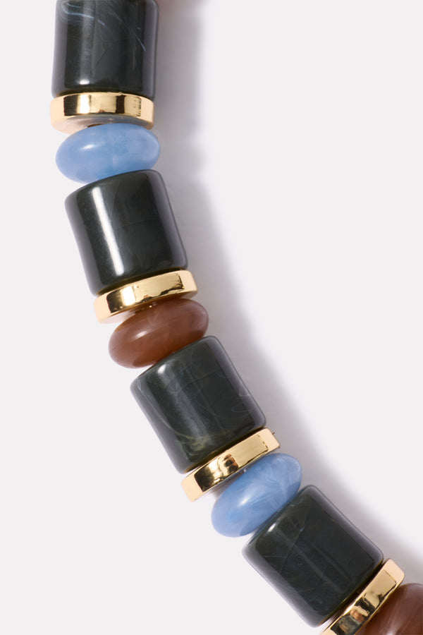 Everve Winchester Stone Necklace Navy/Blue/Brown