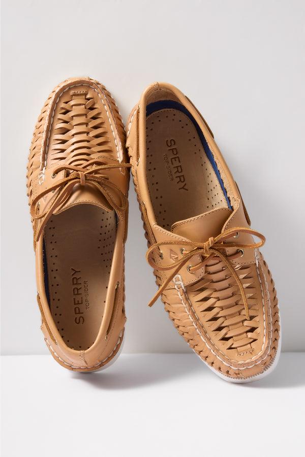 Everve Woven AO Boat Shoe Tan