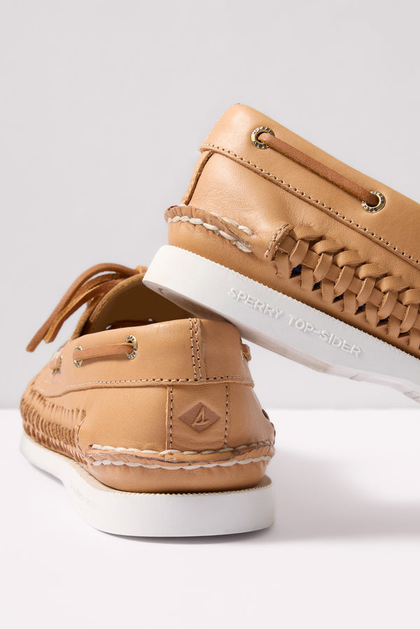 Everve Woven AO Boat Shoe Tan