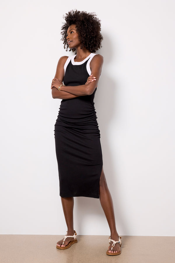 Everve Wren Ringer Dress Black/Whiteringer