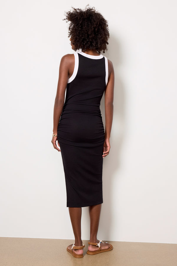 Everve Wren Ringer Dress Black/Whiteringer