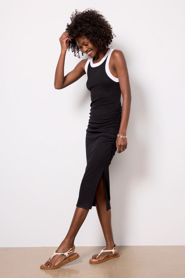 everve Wren Ringer Dress Black/Whiteringer