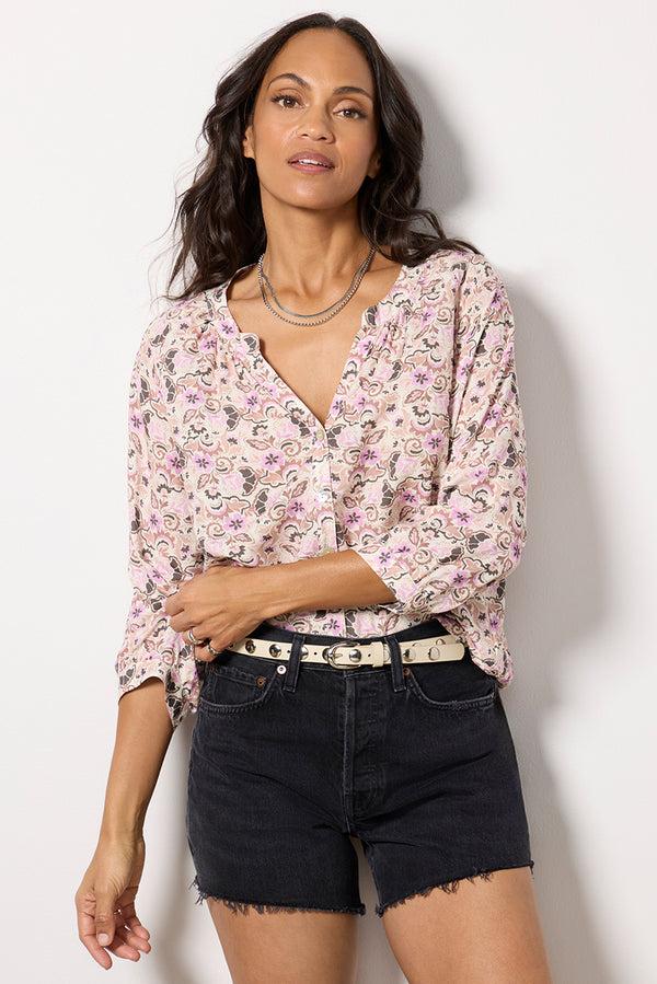 Everve Wren Toile Blouse Sand