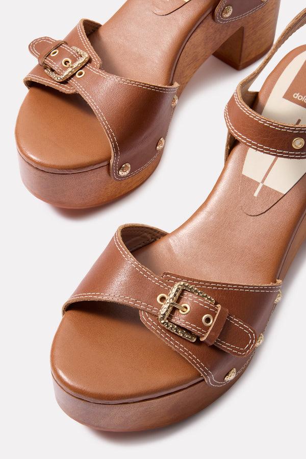 everve Yandy Wood Sandal Cognac