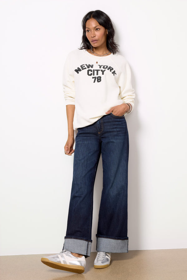 Everve New York Reverse Slub Sweatshirt Vintagewhite