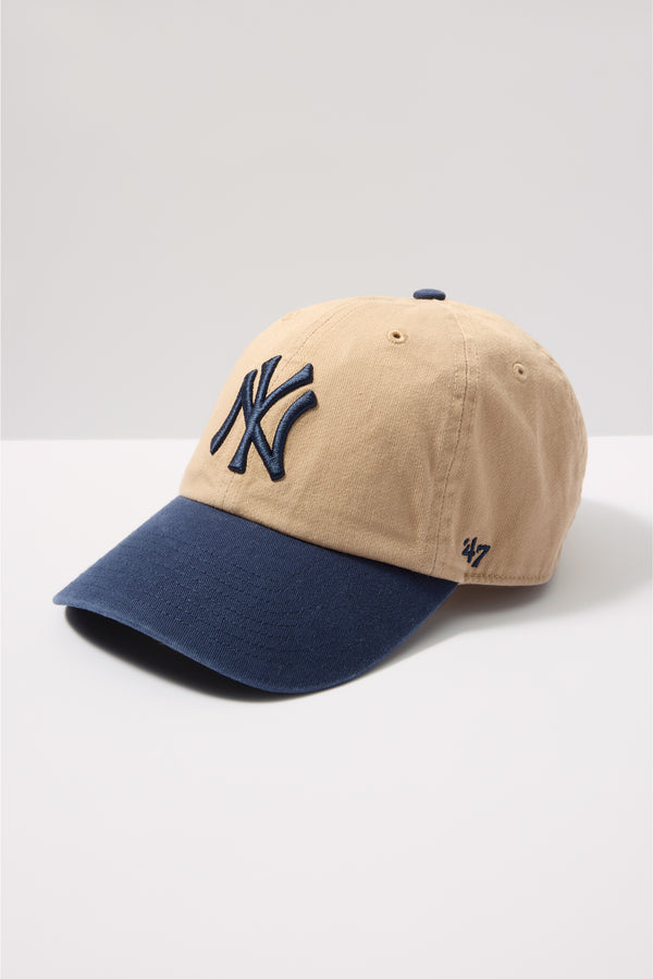 Everve NY Two Tone Clean Up Baseball Hat Khaki/Navy