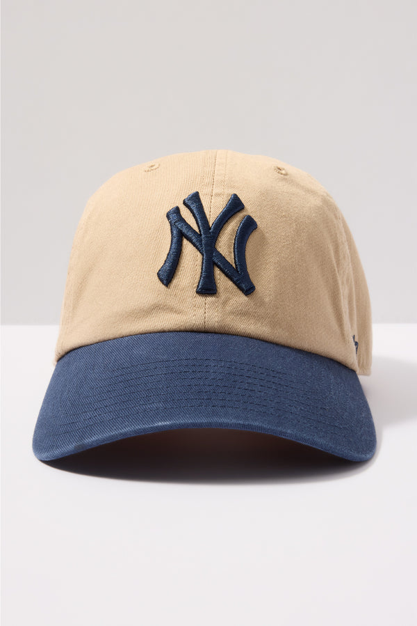 everve NY Two Tone Clean Up Baseball Hat Khaki/Navy
