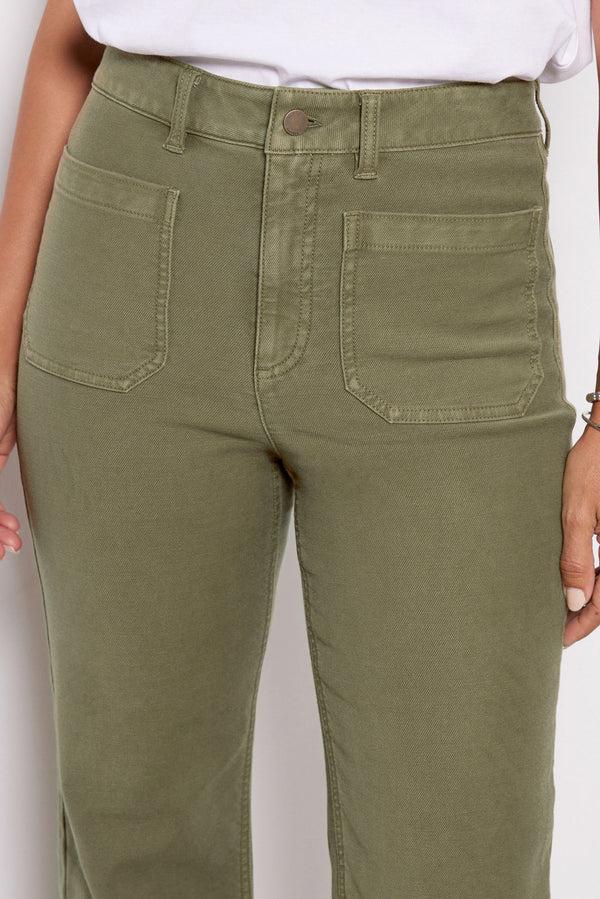 Everve Stretch Terry Patch Pocket Pant Militaryolive