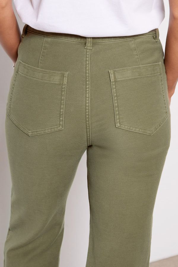 Everve Stretch Terry Patch Pocket Pant Militaryolive