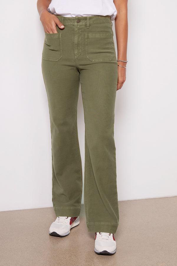 everve Stretch Terry Patch Pocket Pant Militaryolive