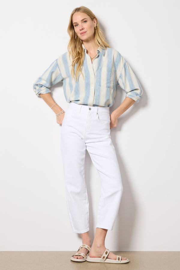 Everve Tried And True Chambray Relaxed Shirt Oceanoasisstripe