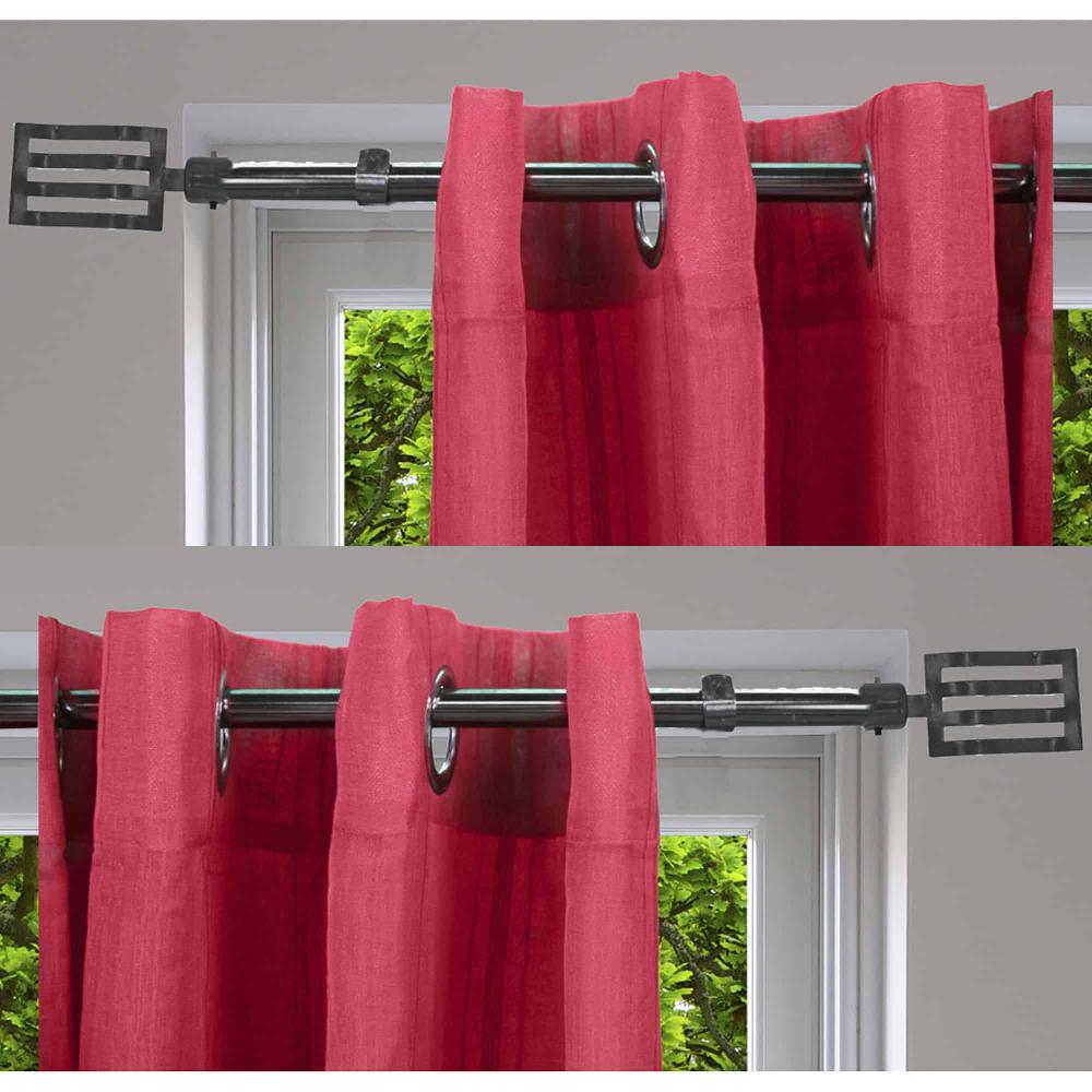 evideco 2 Pack Adjustable 3/4″ Single Window Curtain Rod 50″ to 82″ Graphite Home Accessories Curtain Rods CURTAIN ROD SETS 50 to 82" - Diam 3/4"