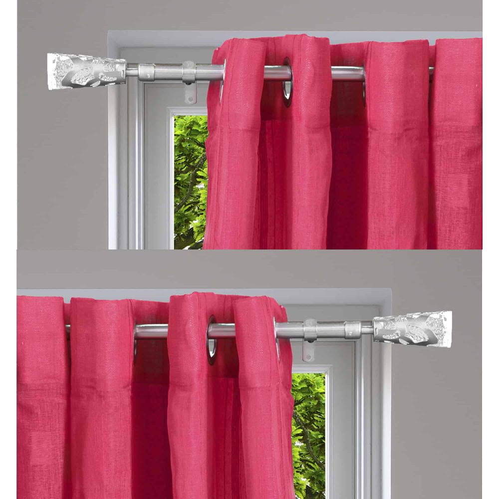 evideco 2 Pack Adjustable 3/4″ Single Window Curtain Rod 50″ to 82″ Silver Home Accessories Curtain Rods CURTAIN ROD SETS 50 to 82" - Diam 3/4"