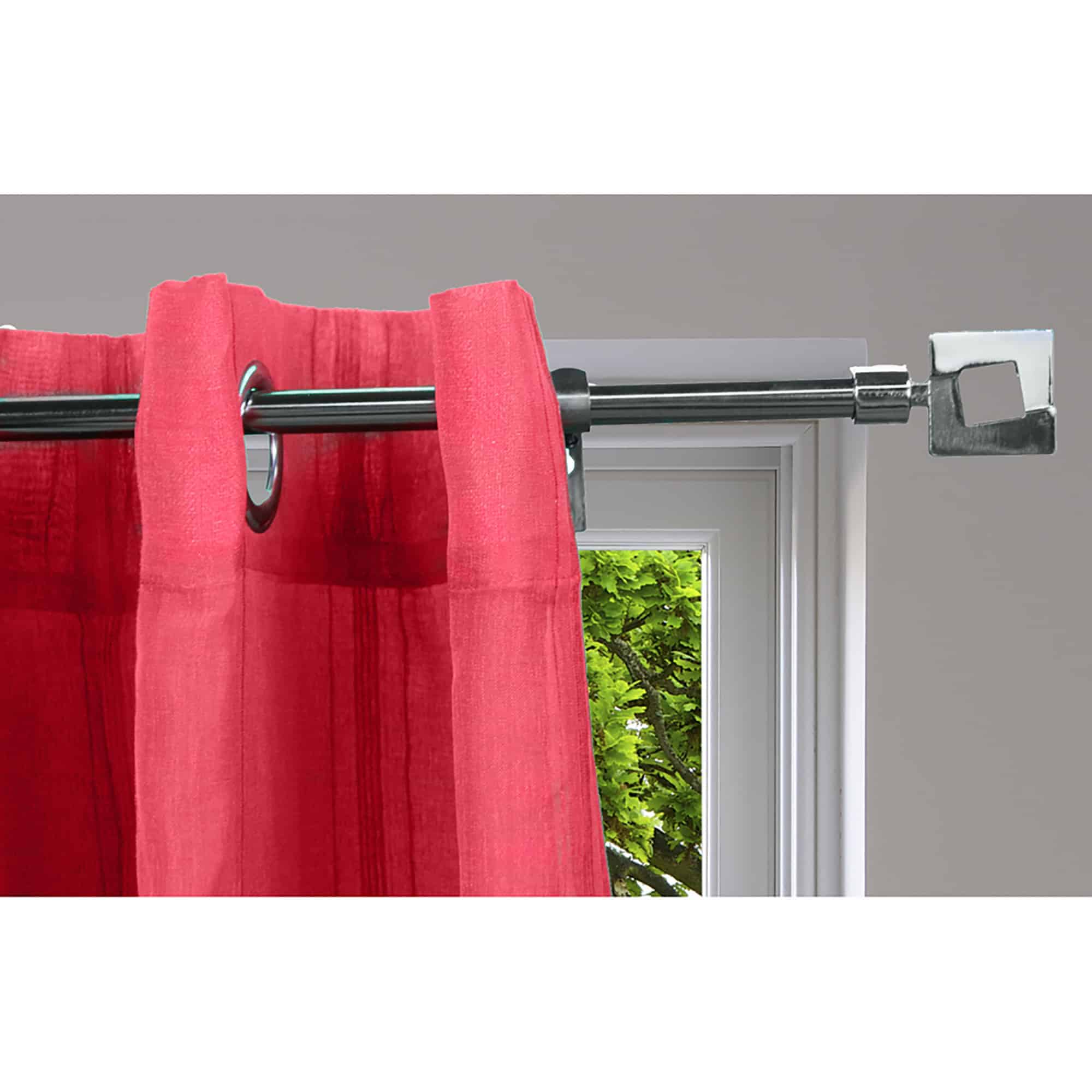 evideco 2 Pack Adjustable 5/8″ Single Window Curtain Rod 50″ to 82″ Graphite Home Accessories Curtain Rods CURTAIN ROD SETS 50 to 82" - Diam 5/8"