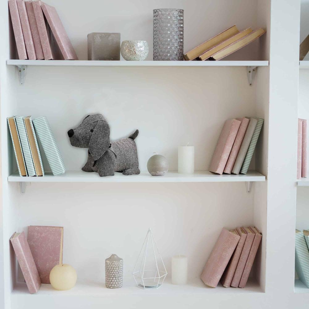 Evideco 3D Dog Fabric Weighted Bag Door Stop 2.3 Lbs Black White Home Accessories Door Stops