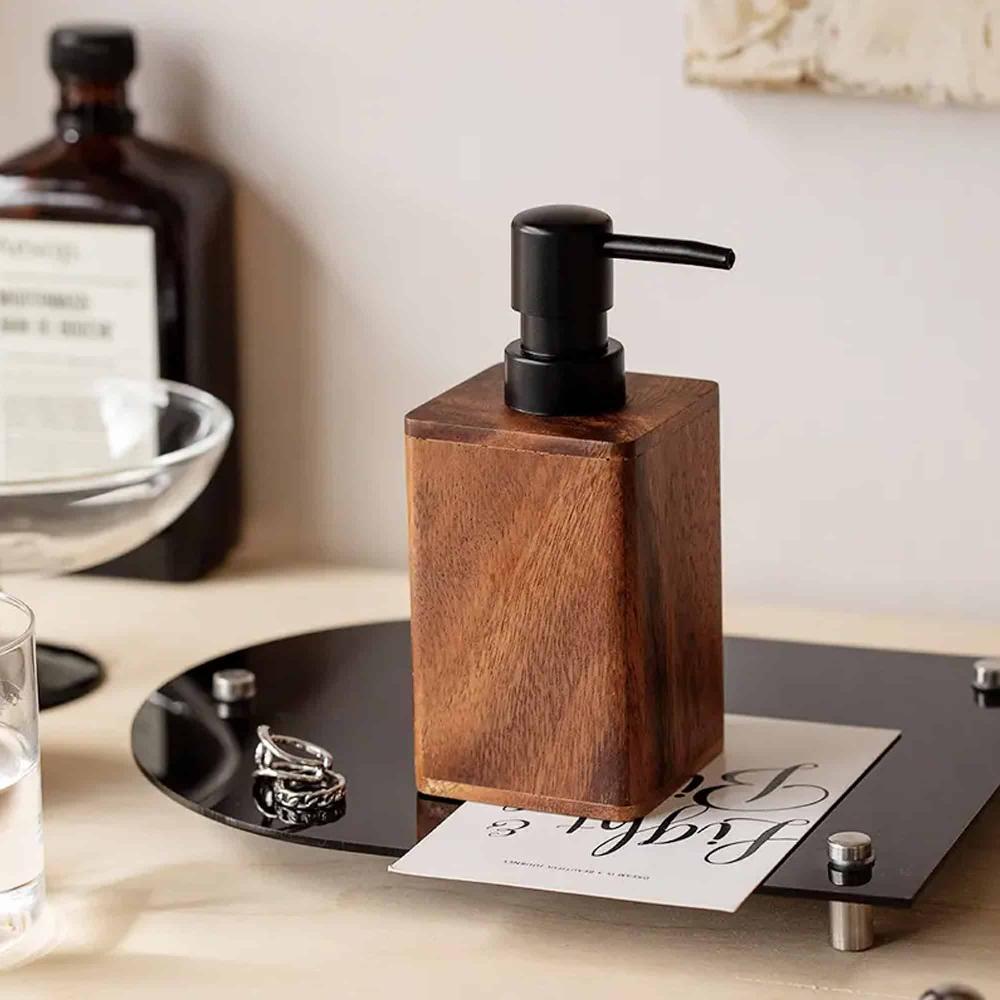 Evideco Acacia Bathroom Accessory Set 3-Pieces Square Bathroom Accessories Bath Coordinate Sets