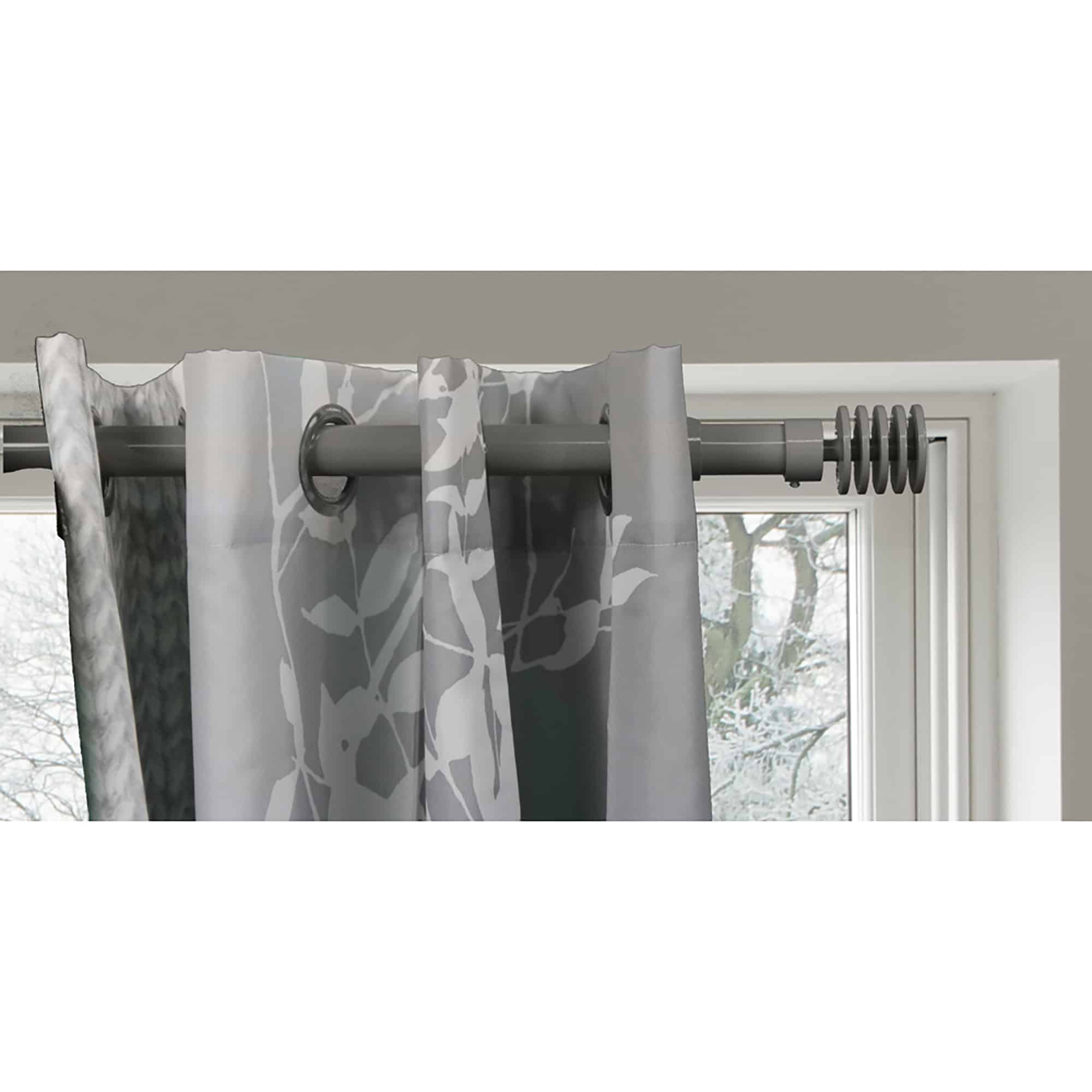 evideco Adjustable 1″ Single Window Curtain Rod 50″ to 82″ Taupe Home Accessories Curtain Rods CURTAIN ROD SETS 50 to 82" - Diam 1"