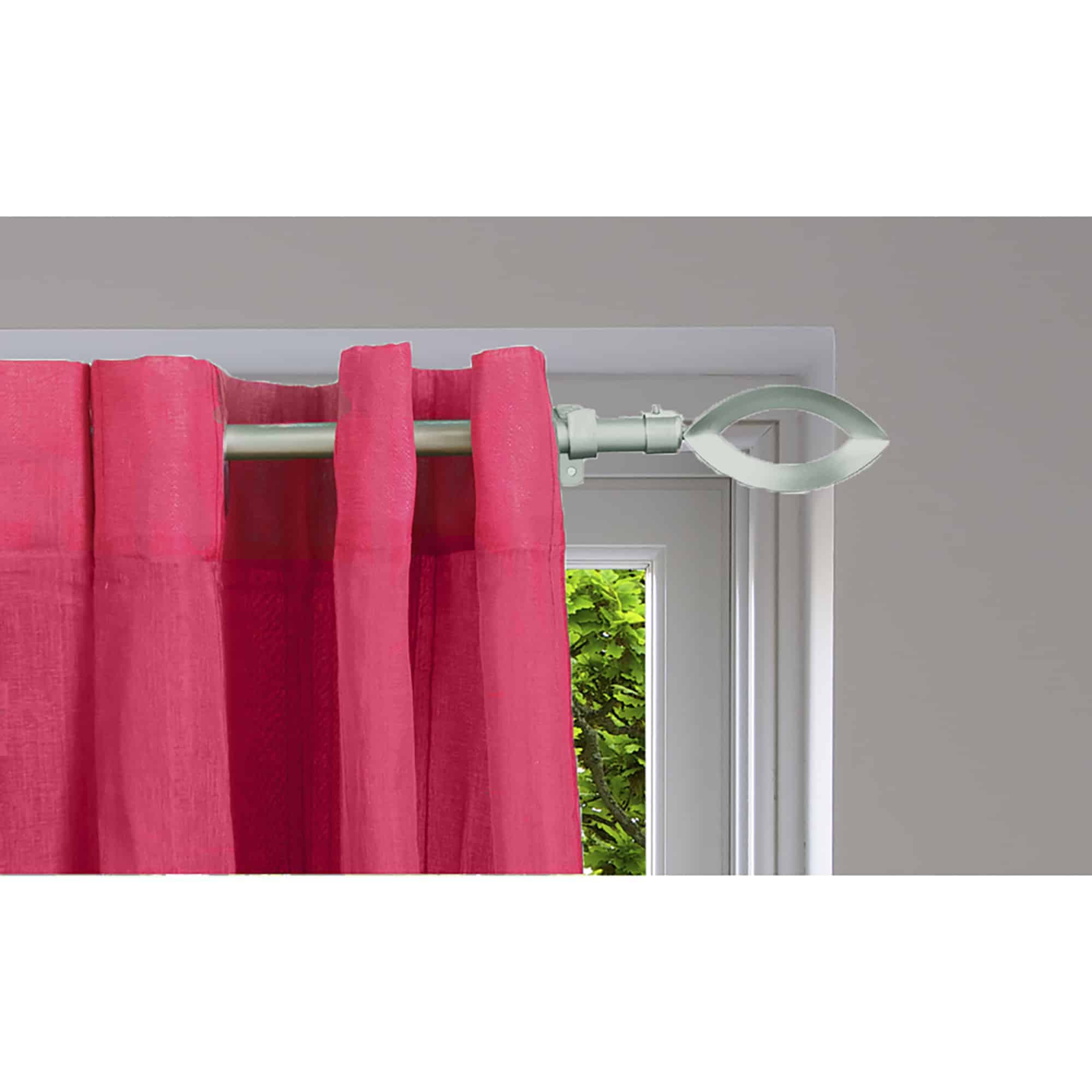 evideco Adjustable 3/4″ Single Window Curtain Rod 50″ to 82″ Silver Home Accessories Curtain Rods CURTAIN ROD SETS 50 to 82" - Diam 3/4"