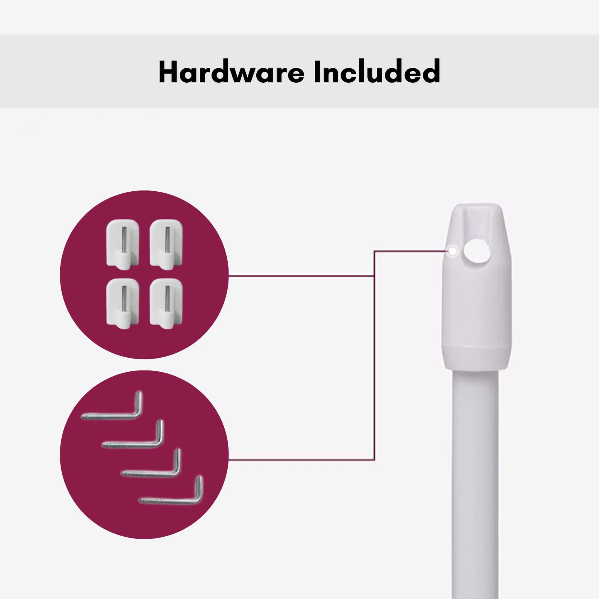 Evideco Adjustable Cafe Curtain Rods For Lightweight Voile Curtains – 20-31 Inch With Adhesive And Metal Hooks Included – Set Of 2 Home Accessories Kitchen & Cafe Rods