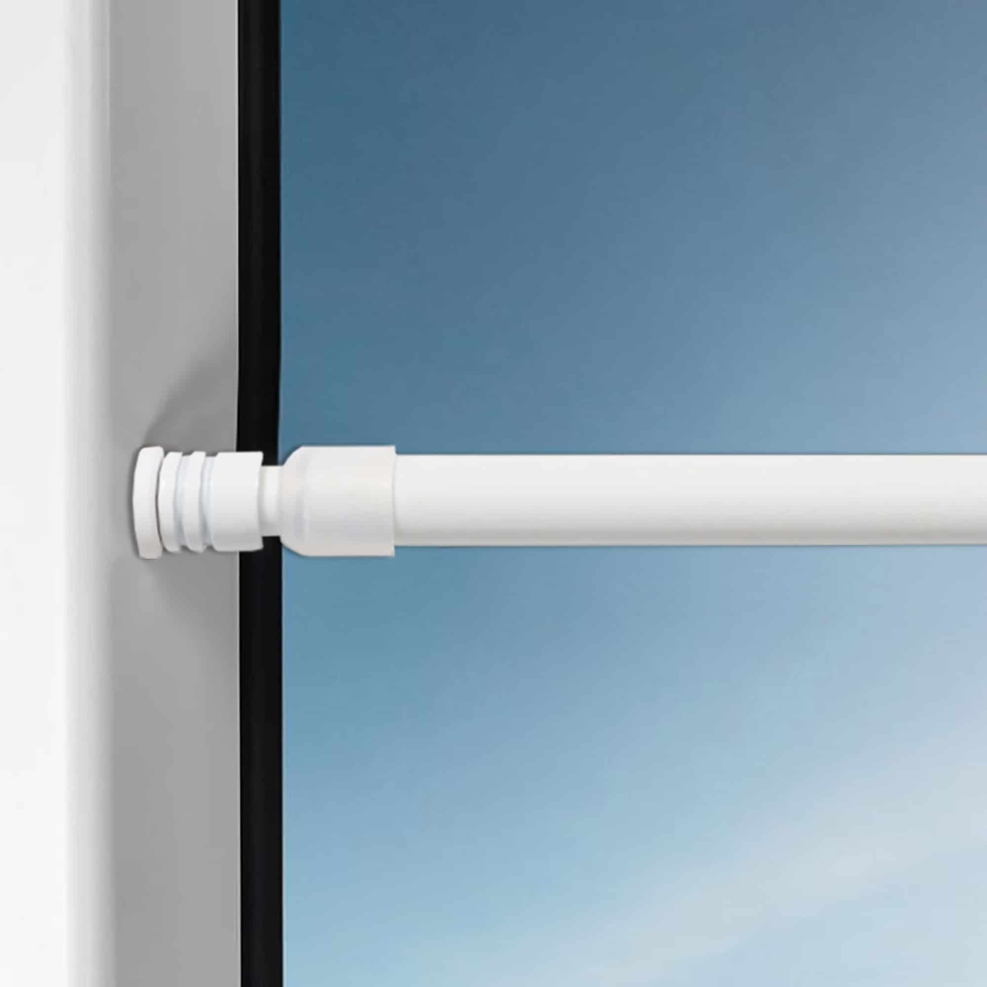 evideco Adjustable Tension Rod 24-31 Inches – No Tools Needed – Perfect for Lightweight Voile Curtains Rubber Tips for Secure Fit – White Home Accessories Kitchen & Cafe Rods