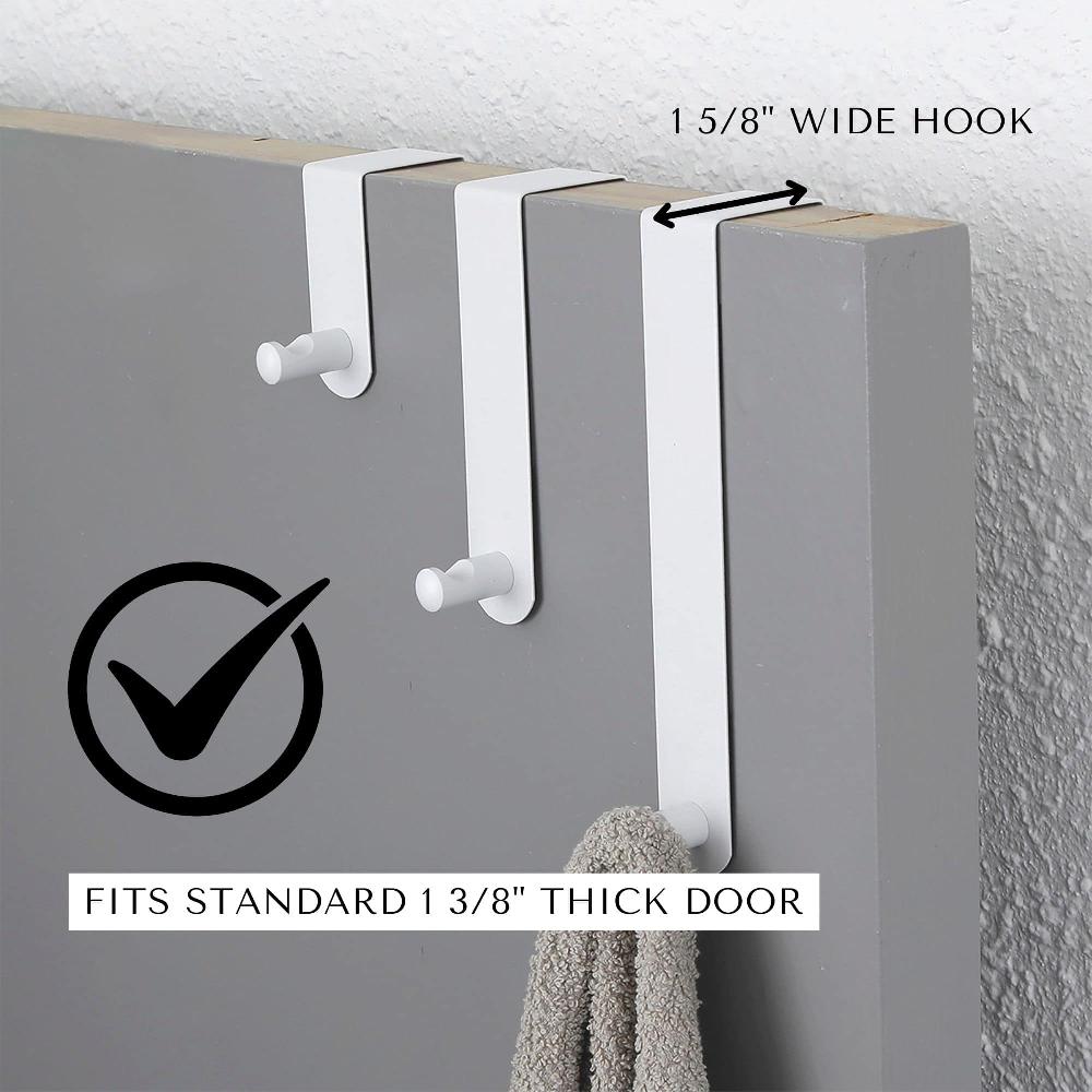 Evideco Adjustable White Over The Door Hooks – 3-Piece Door Hanger Set For Clothing And Accessories – Includes 1 Large 1 Medium 1 Small Door Rack Bathroom Storage & Furniture Hooks & Rails Hooks And Rails Over The Door