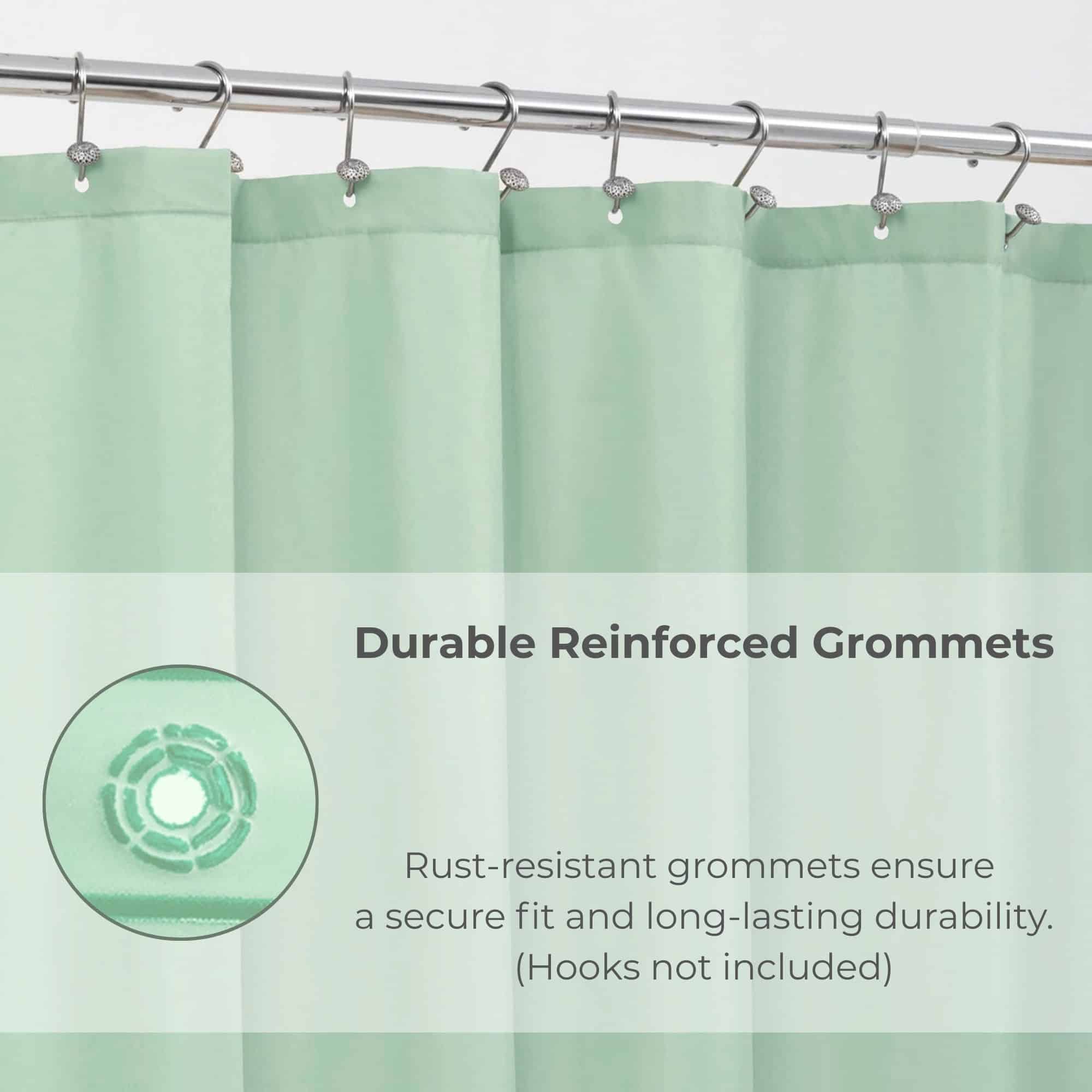 Evideco Almond Green Extra Long Waterproof Shower Curtain Liner 71×79 Inches Shower Accessories Shower Curtains