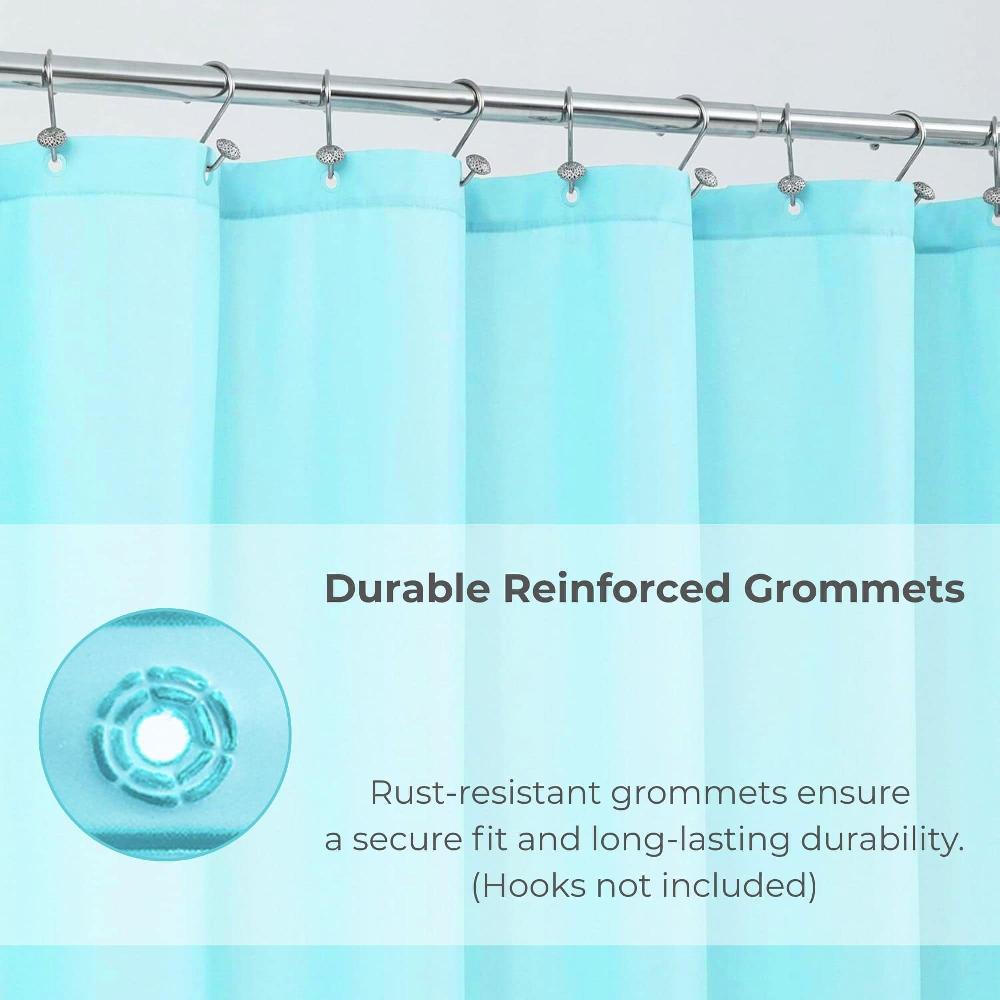 Evideco Aqua Blue Extra Long Waterproof Shower Curtain Liner 71×79 Inches Shower Accessories Shower Curtains