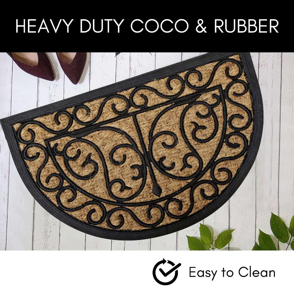 Evideco Arabesque Half Circle Door Mat 24×16 Inch Home Accessories Door Mats Sheltered Door