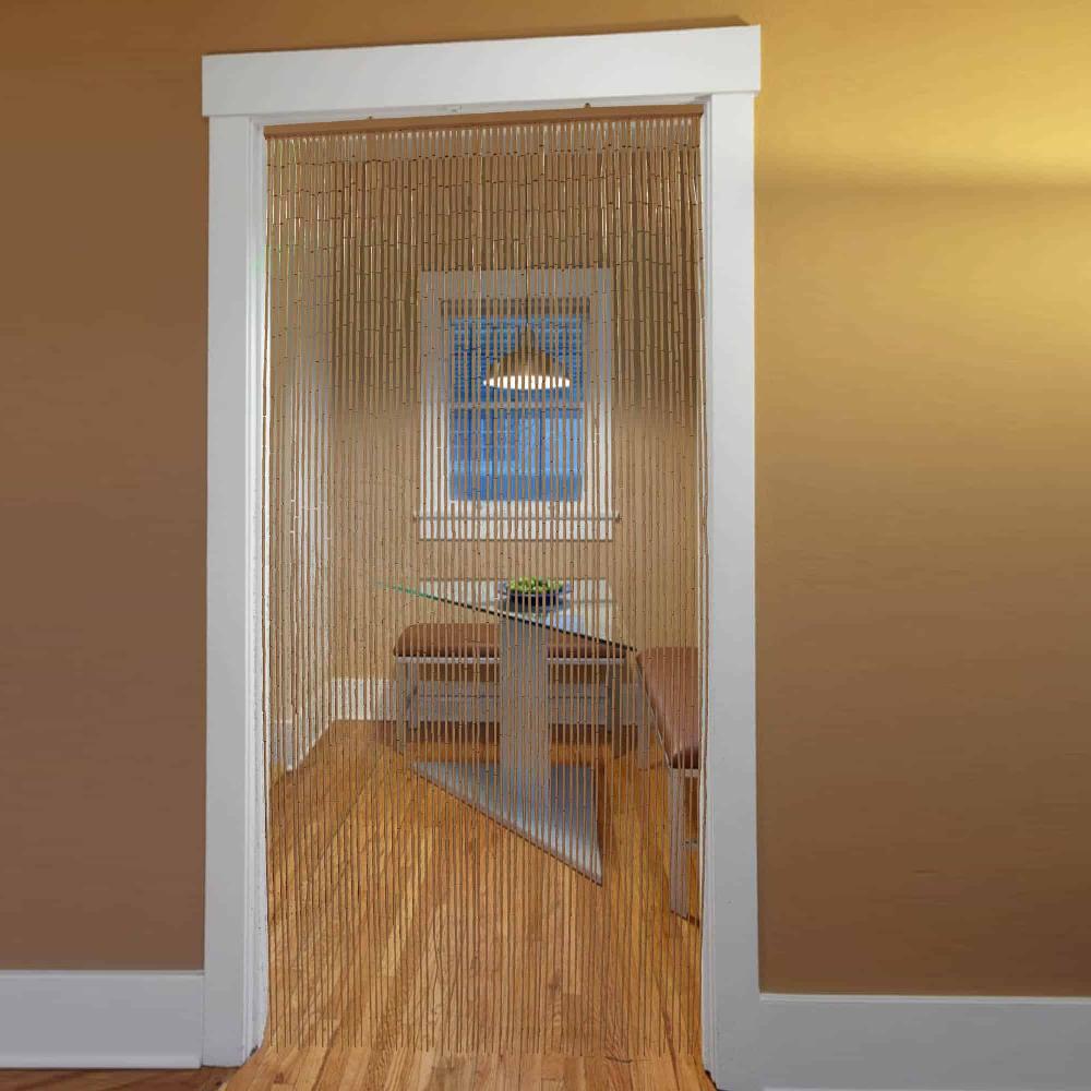 Evideco Bamboo Beaded Door Curtain 65 Strings 79″ W X 36″ W Natural Home Accessories Door Curtains