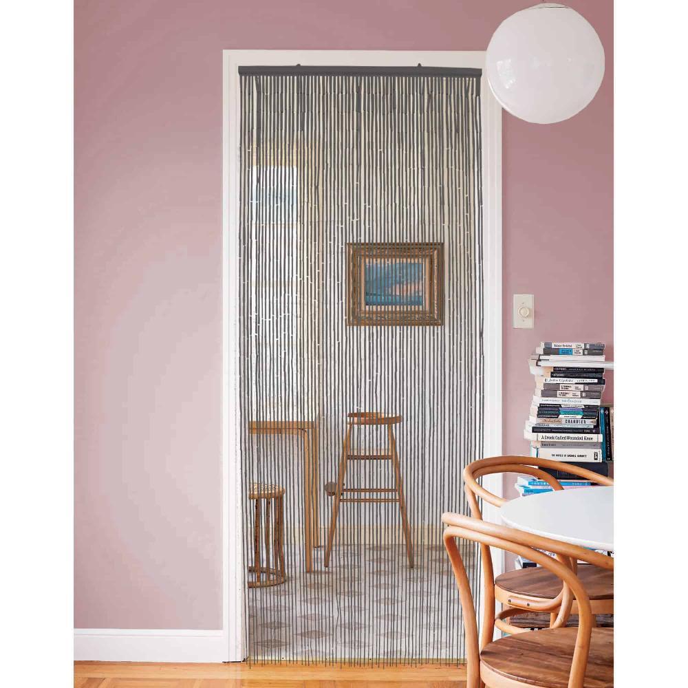 Evideco Bamboo Beaded Door Curtain 65 Strings 79″ W X 36″ W Gray Home Accessories Door Curtains
