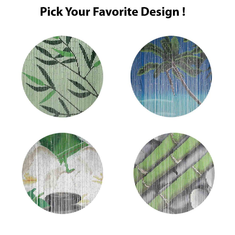 Evideco Bamboo Beaded Door Curtain 90 Strings 79″ H X 36″ W Pebbles Home Accessories Door Curtains