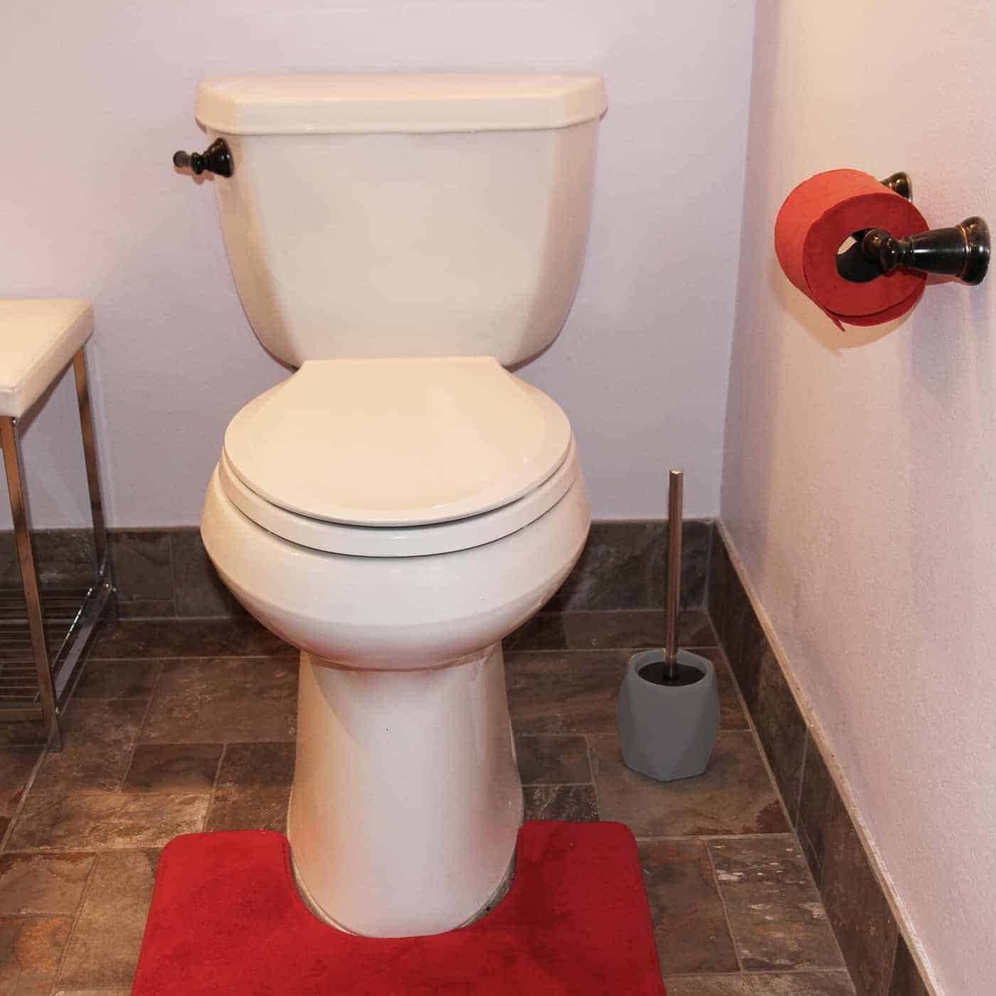 Evideco Bath Toilet Bowl Brush And Holder Diamond Stoneware Grey Toilet Seats & Accessories Toilet Brushes