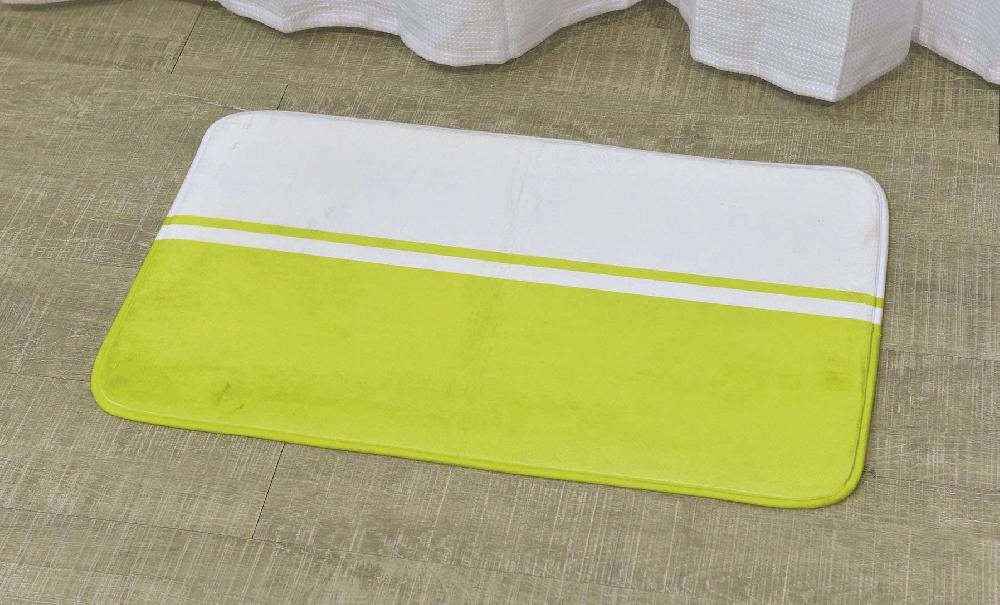 Evideco Bathroom Rug Memory Foam Mat Bi Color Print Green 30″L X 18″W Bathroom Mats & Rugs Bath Rugs