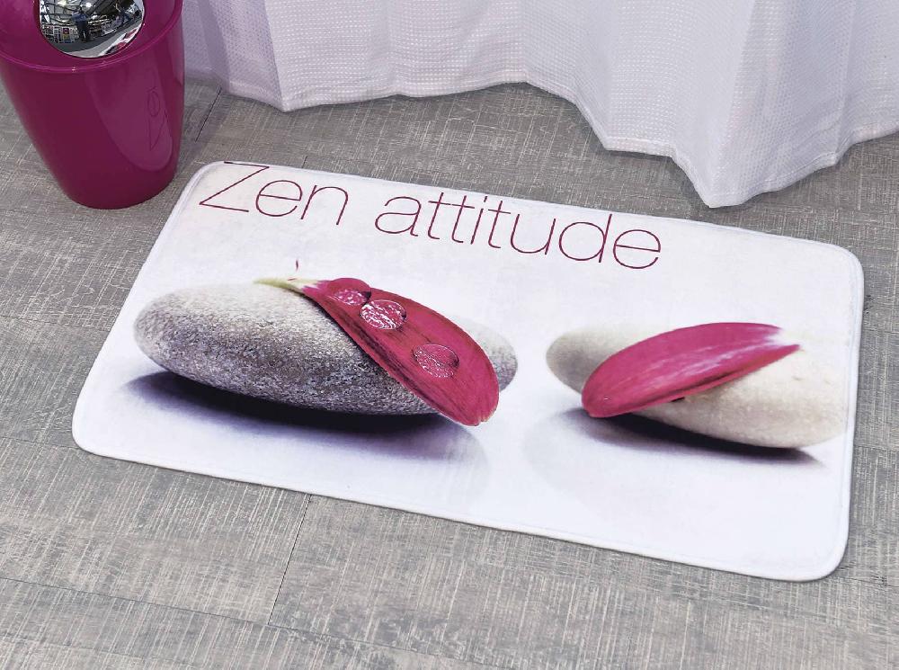 evideco Bathroom Rug Memory Foam Mat Zen Attitude Print Pink 36″L x 24″W Bathroom Mats & Rugs Bath Rugs