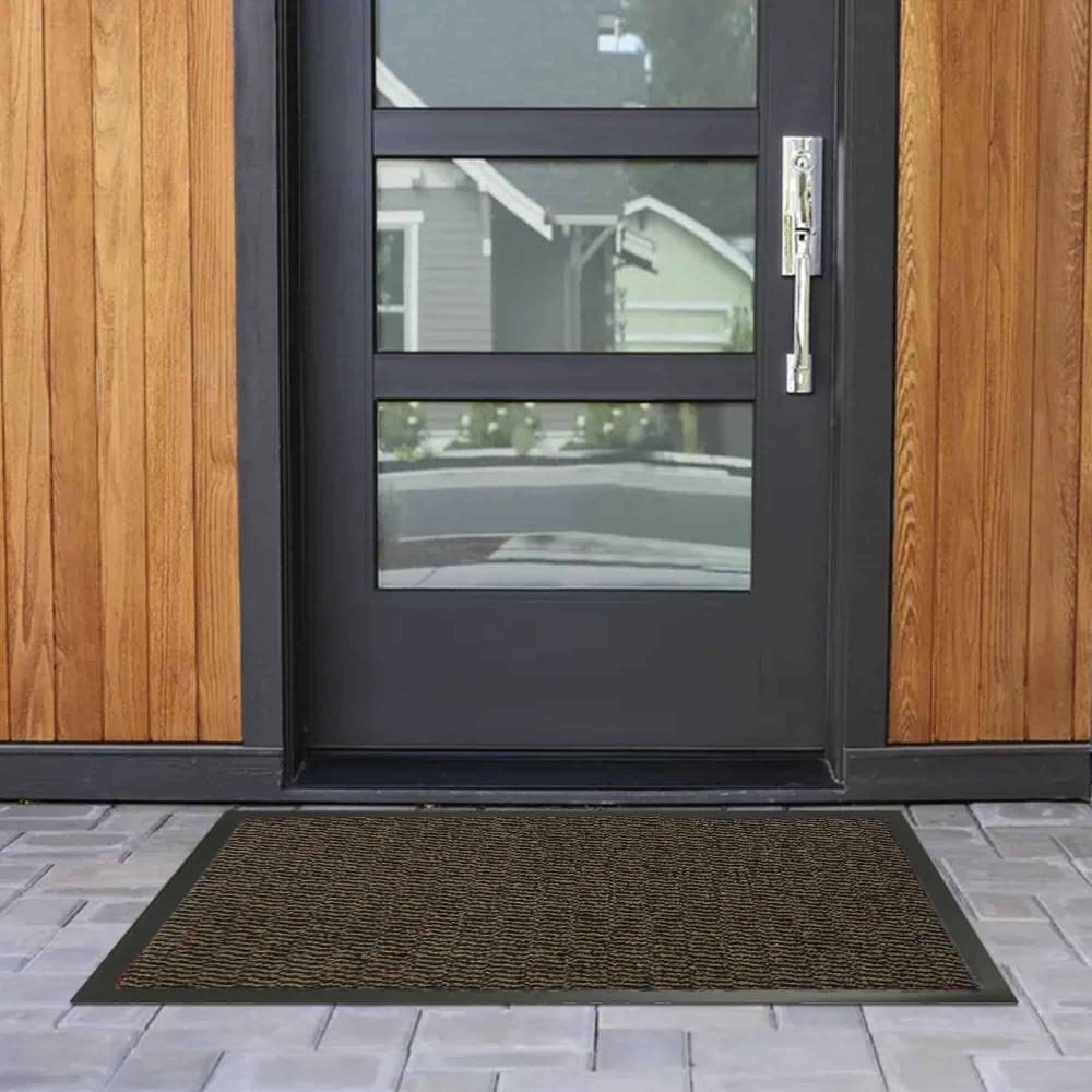 Evideco Beige Heavy-Duty Door Mat With Non-Slip Backing – 48″ X 32″ Low-Profile Perfect For Kitchens And Hallways Home Accessories Door Mats Outdoor