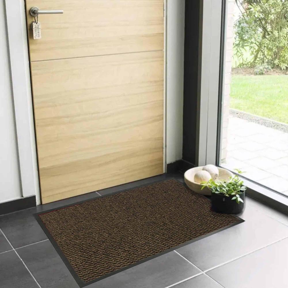 Evideco Beige Heavy-Duty Door Mat With Non-Slip Backing – 48″ X 32″ Low-Profile Perfect For Kitchens And Hallways Home Accessories Door Mats Outdoor