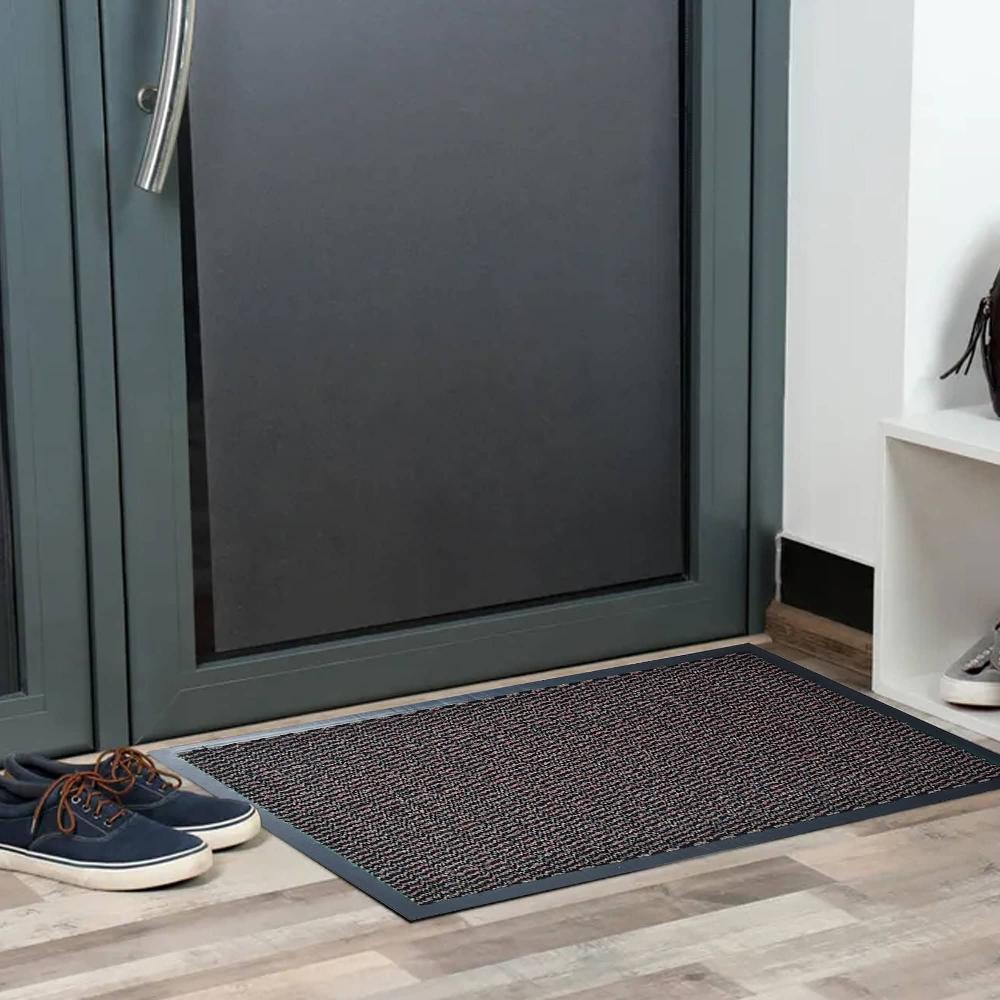 Evideco Beige Non-Slip Rubber Door Mat For Indoor And Outdoor Use – 32″ X 24″ Low-Profile Easy To Clean Home Accessories Door Mats Outdoor