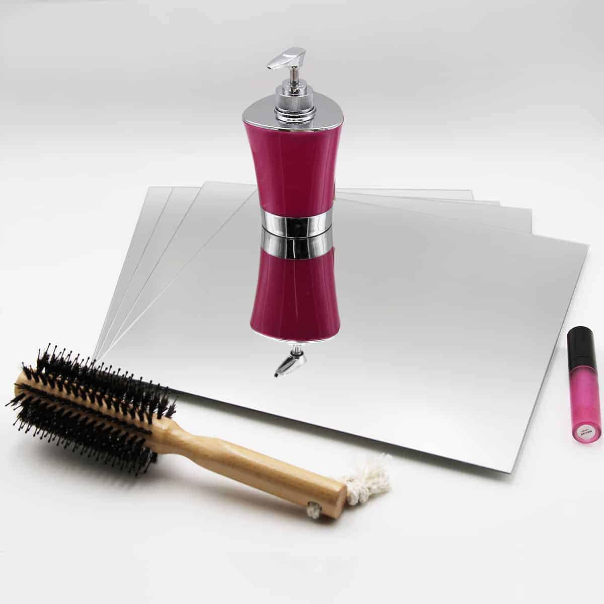 Evideco Big Decorative Wall Self Adhesive Square Shaped Mirrors – Set Of 4 Bathroom Accessories Adhesive Wall Mirrors