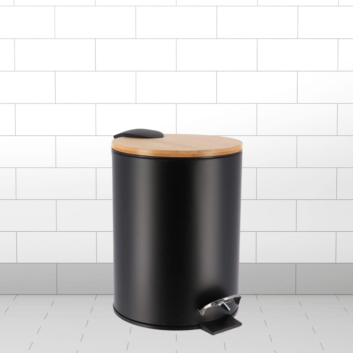 Evideco Black Bathroom Accessories With Natural Accents Modern 6-piece Set Bathroom Accessories Bath Coordinate Sets