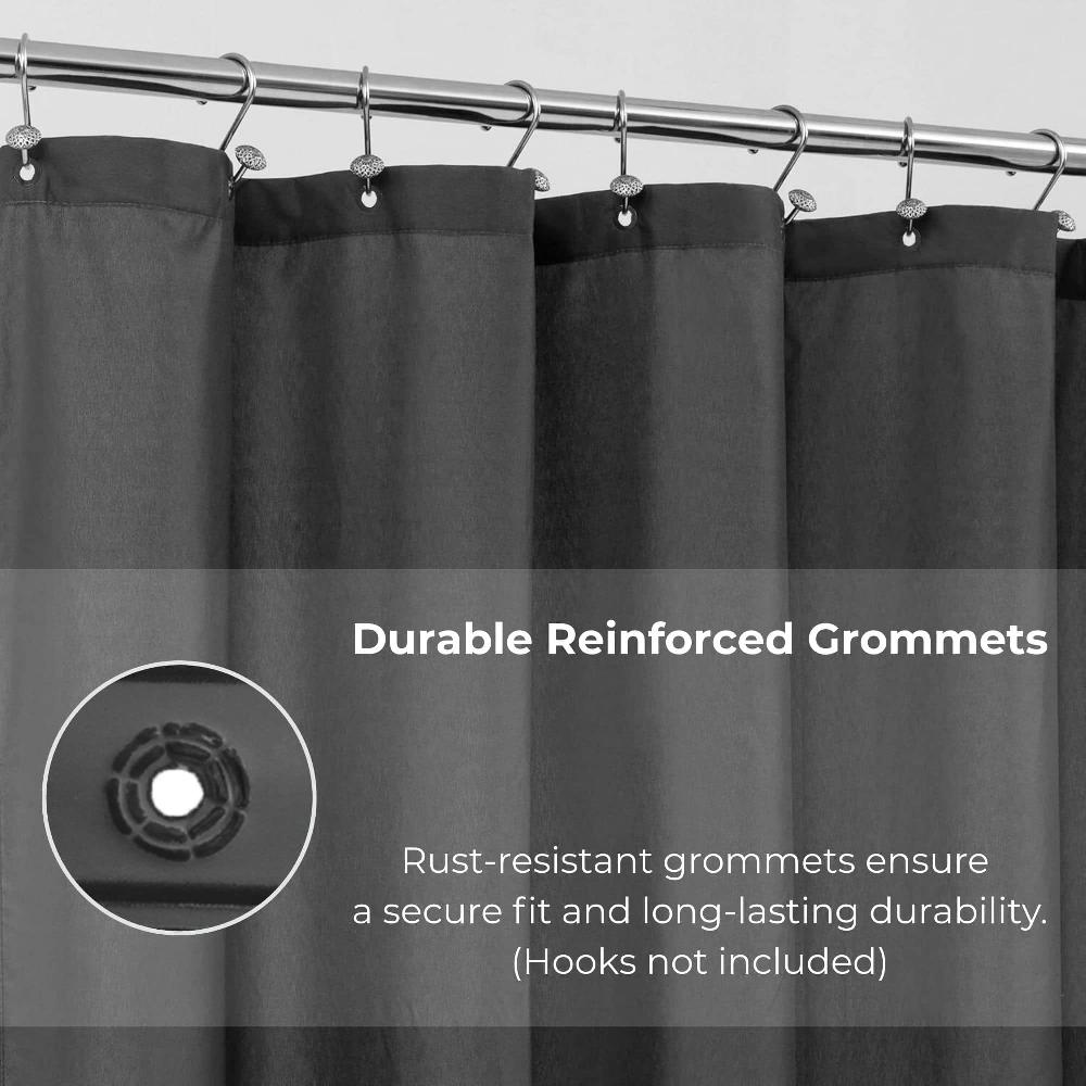 Evideco Black Extra Long Waterproof Shower Curtain Liner 71×79 Inches Shower Accessories Shower Curtains