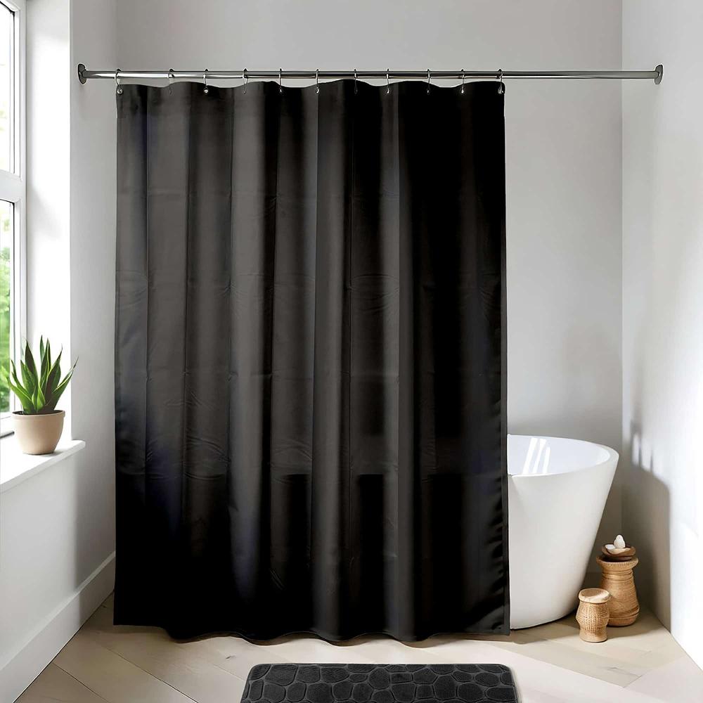 evideco Black Extra Long Waterproof Shower Curtain Liner 71×79 Inches Shower Accessories Shower Curtains