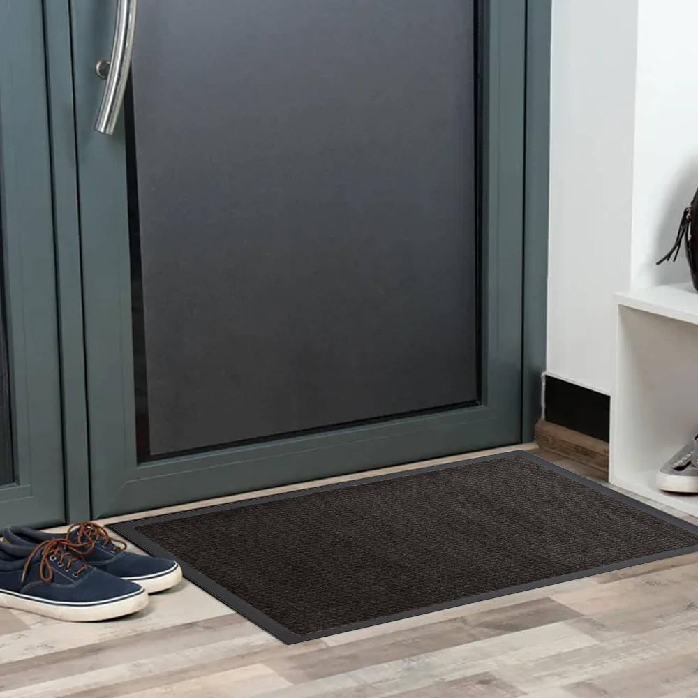 Evideco Black Heavy-Duty Rubber Door Mat – 32″ X 24″ Non-Slip Perfect For Back Entrances And Kitchens Home Accessories Door Mats Indoor