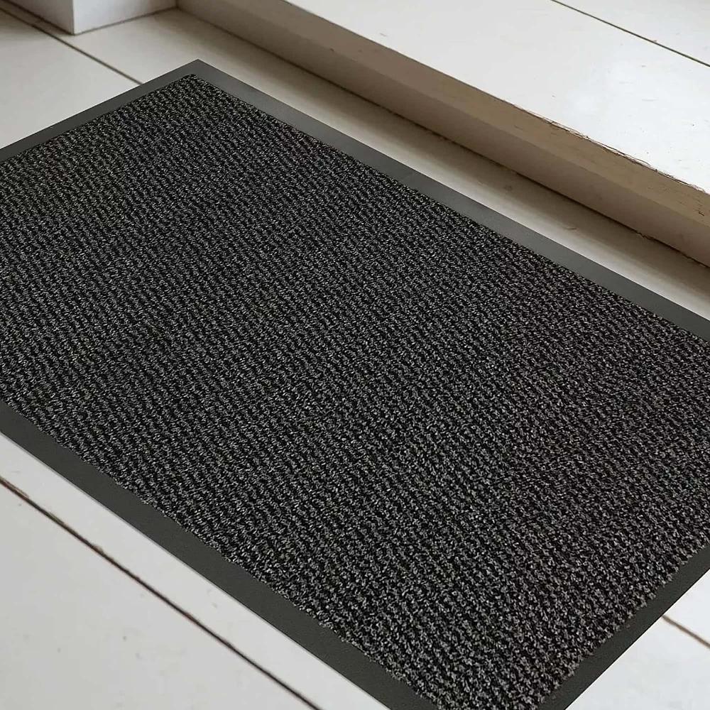 Evideco Black Heavy-Duty Rubber Door Mat – 32″ X 24″ Non-Slip Perfect For Back Entrances And Kitchens Home Accessories Door Mats Indoor