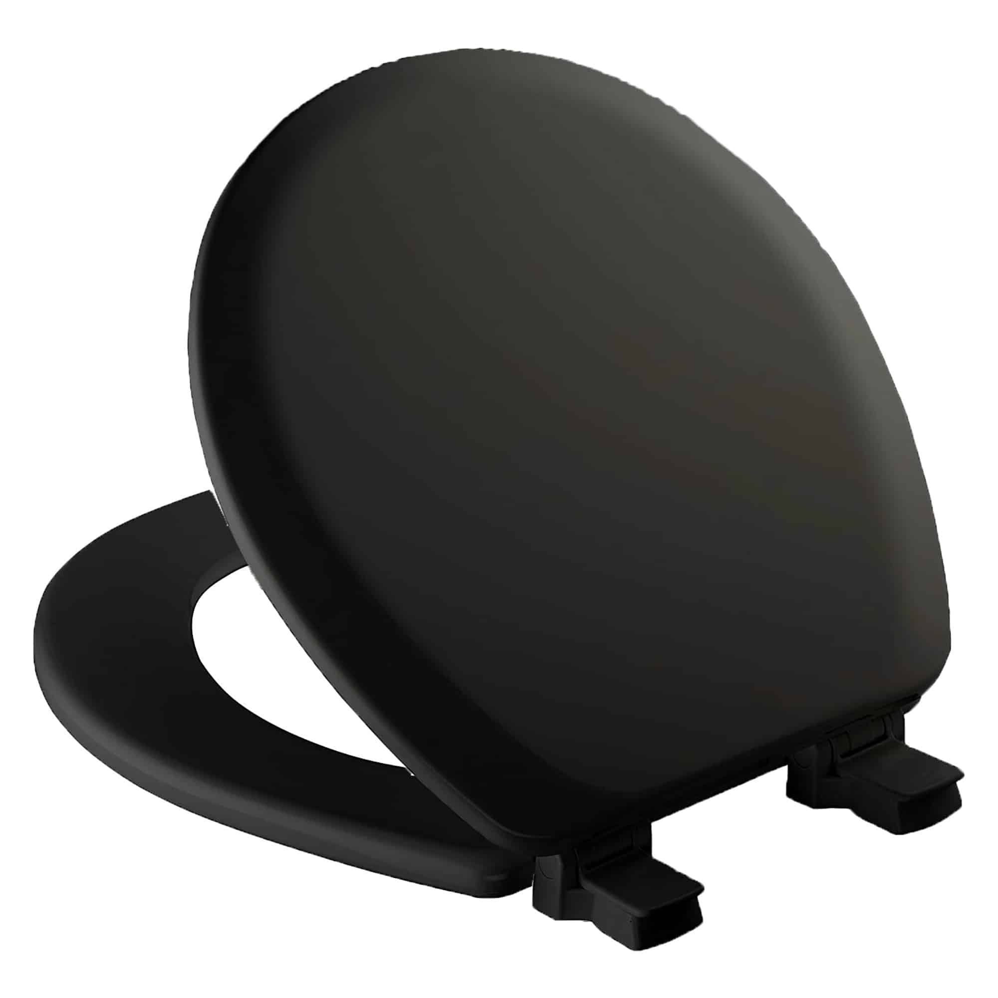 Evideco Black Round Molded Wood Toilet Seat 17 Inches Toilet Seats & Accessories Toilet Seats Toilet Seats Design & Solid
