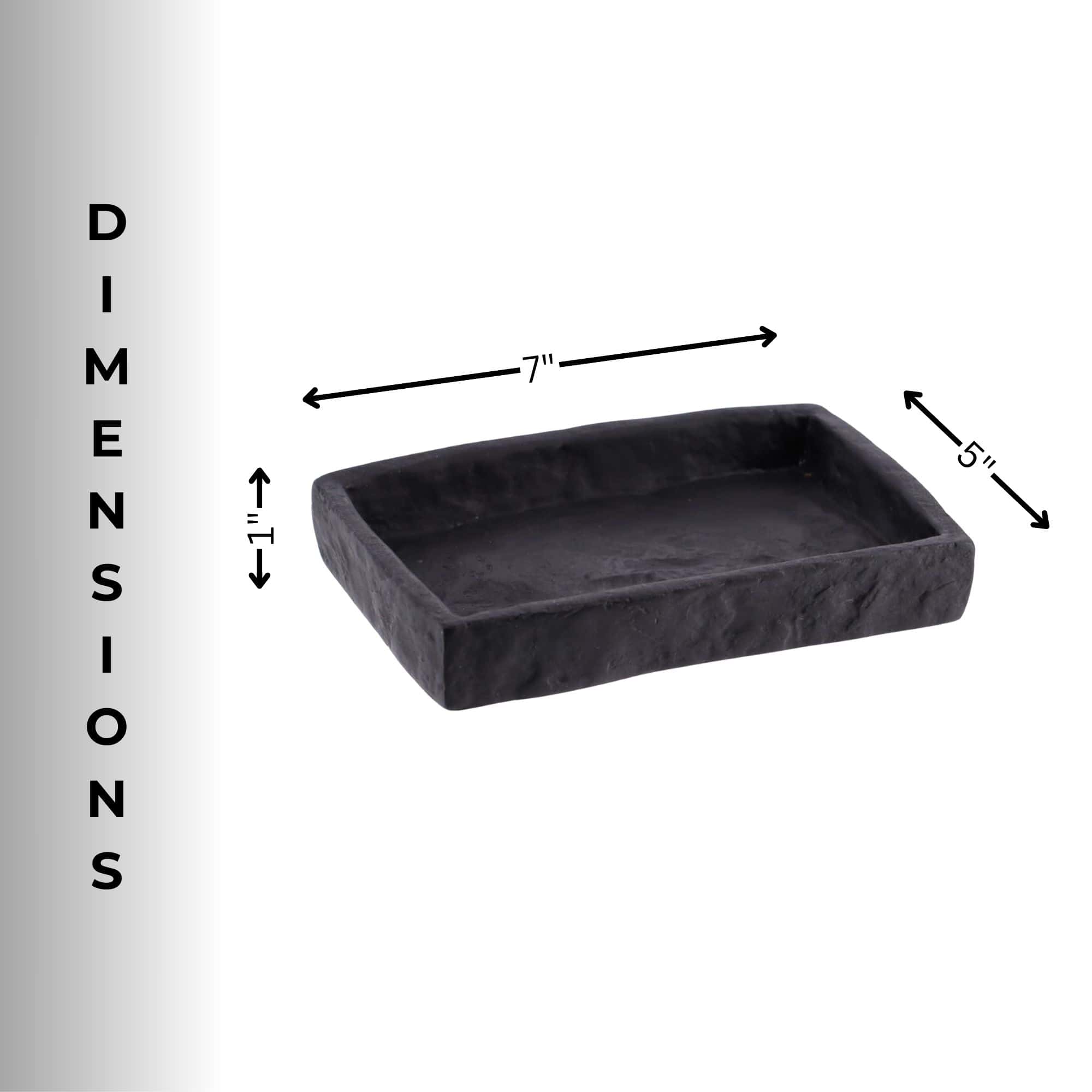 Evideco Black Stone Effect Soap Dish Holder Cup Dispenser Tray Bathroom Accessories Soap Dishes