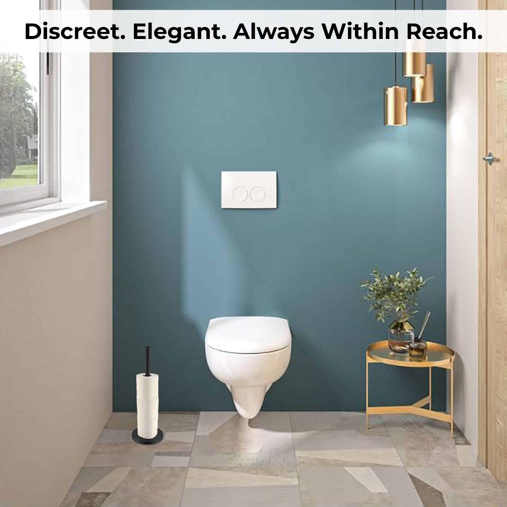Evideco Black Toilet Paper Holder Stand Toilet Seats & Accessories Toilet Paper Holders & Dispensers