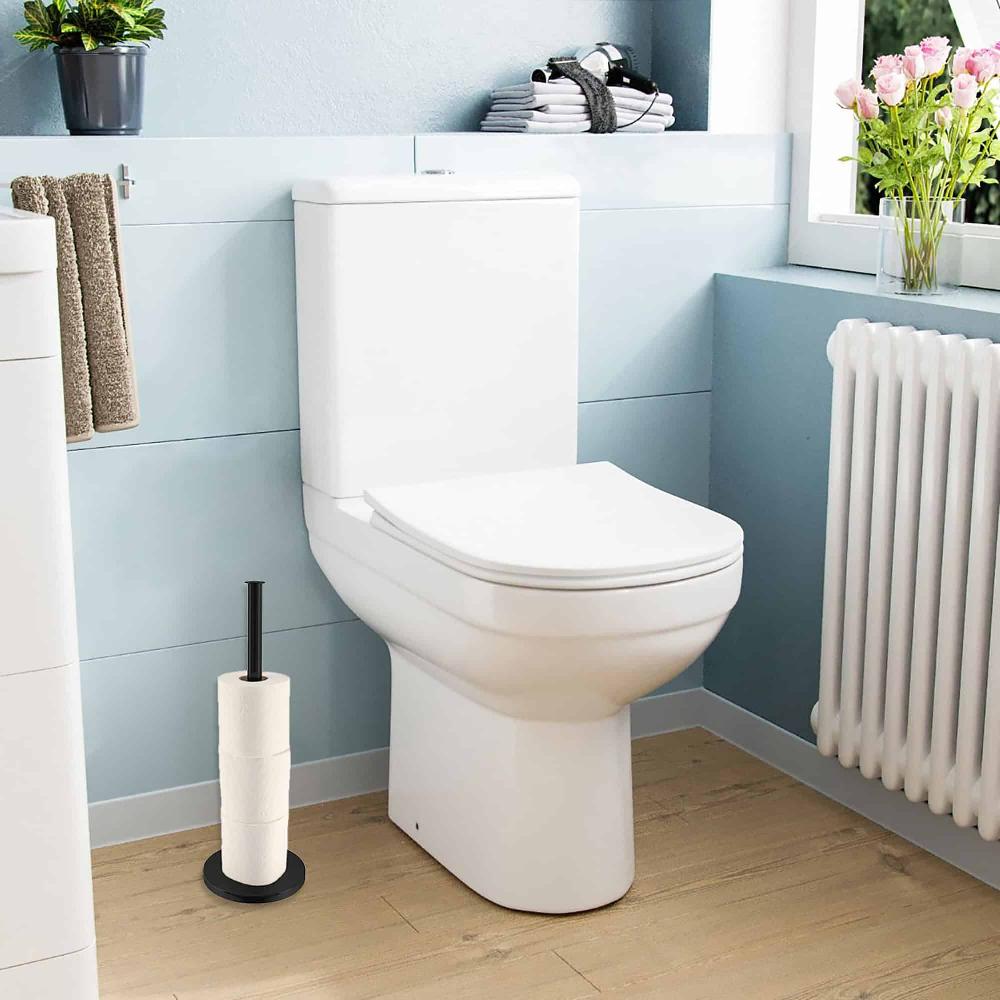 evideco Black Toilet Paper Holder Stand Toilet Seats & Accessories Toilet Paper Holders & Dispensers