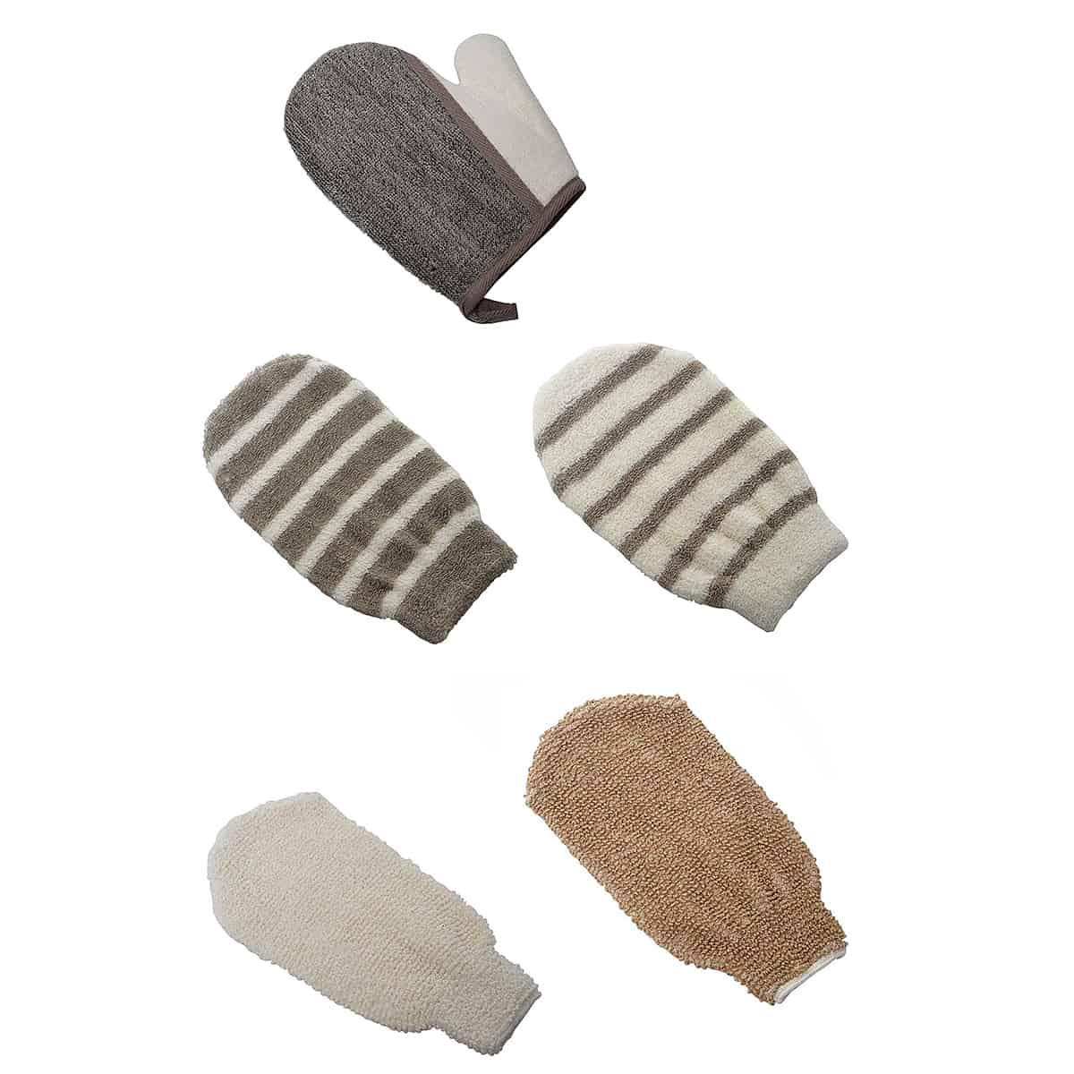 evideco Body Care Body Scrub Wash Glove Well-Being Cream/Taupe Spa Wellness Accessories