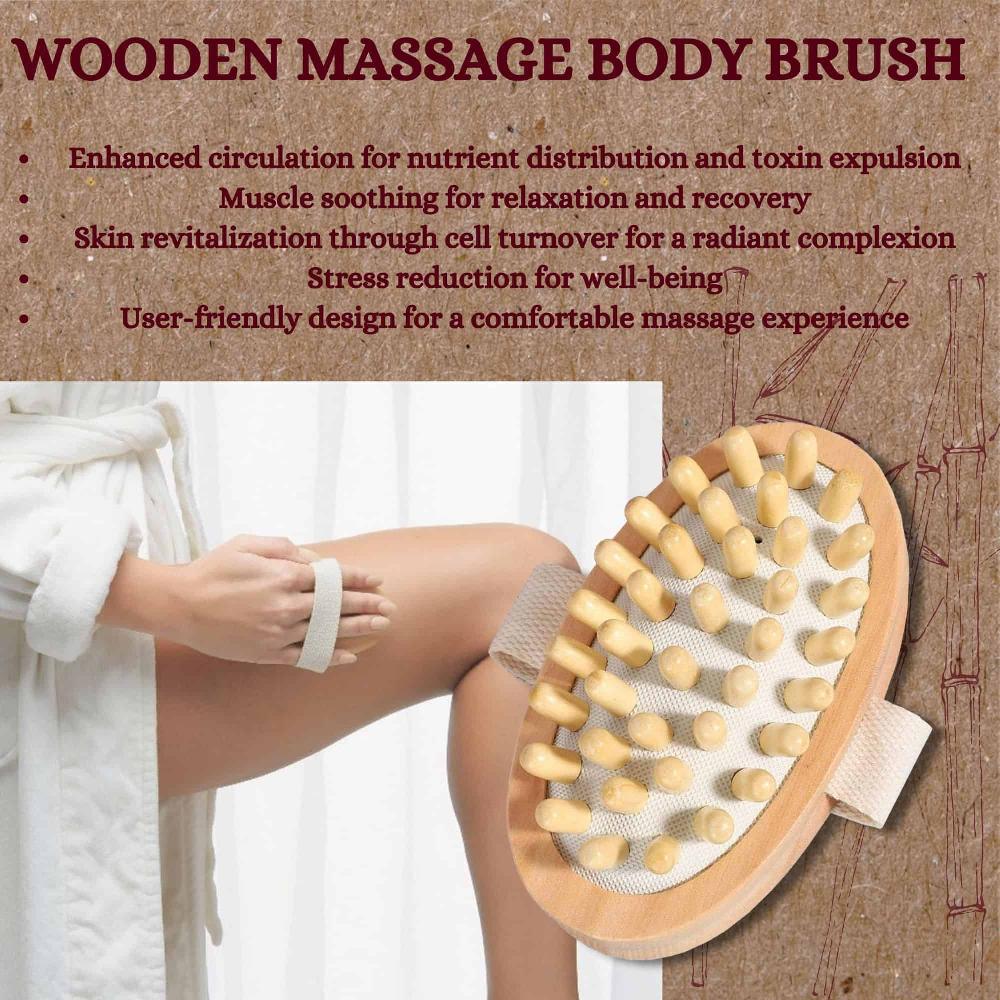 Evideco Body Care Massage Brush Well-Being Natural Wood Spa Wellness Accessories