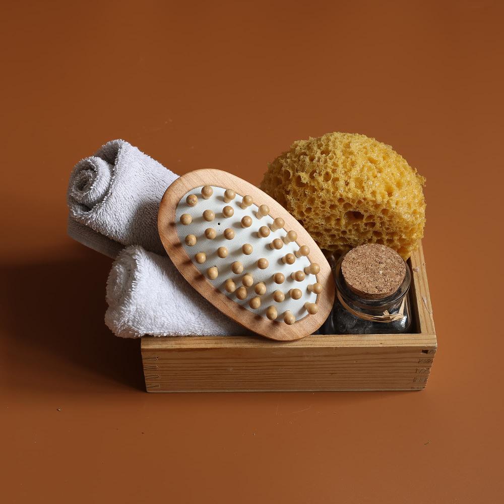 Evideco Body Care Massage Brush Well-Being Natural Wood Spa Wellness Accessories